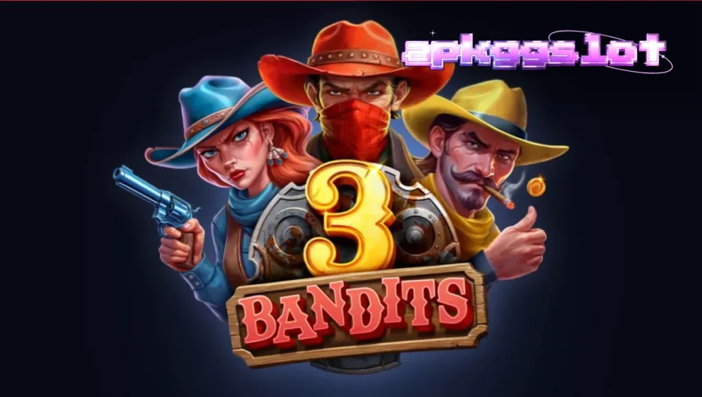 Tampilan visual slot 3 Bandits dengan tema Wild West